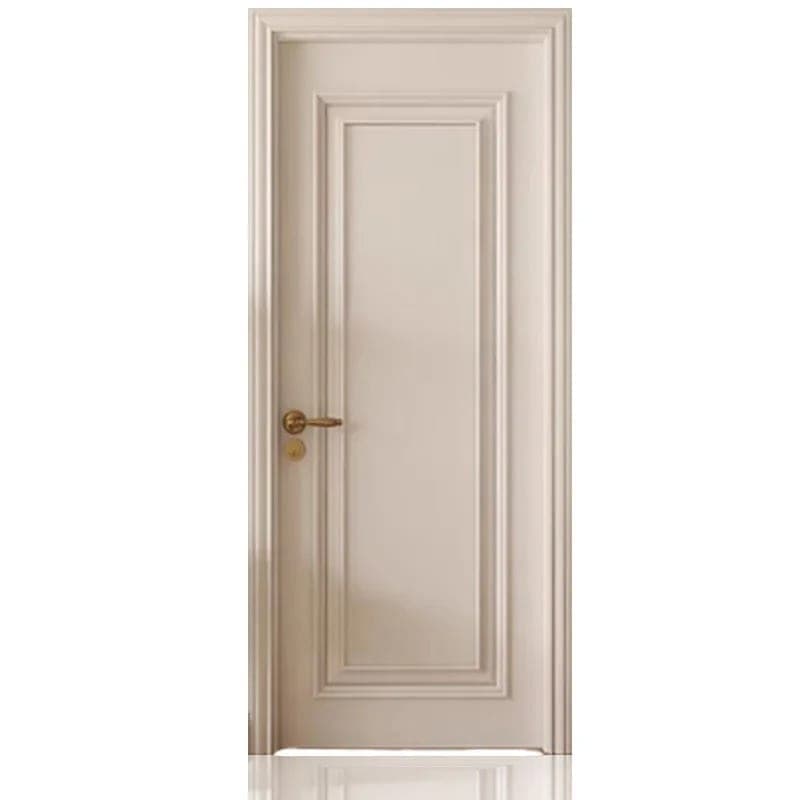 French Ivory White Interior MDF Door Thai Oak Log Solid Walnut Wood Modern Design Environmentally Friendly Paint for Bedroom