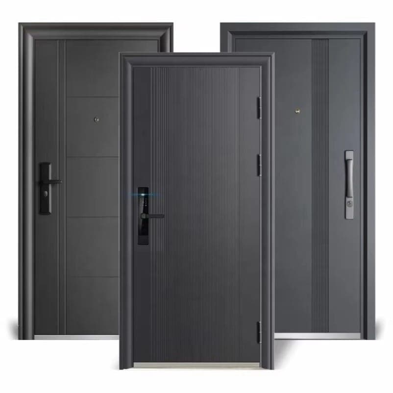Modern Chinese Steel Anti-Theft Finished Metal Security Iron Front Entry Doors for Apartment Home