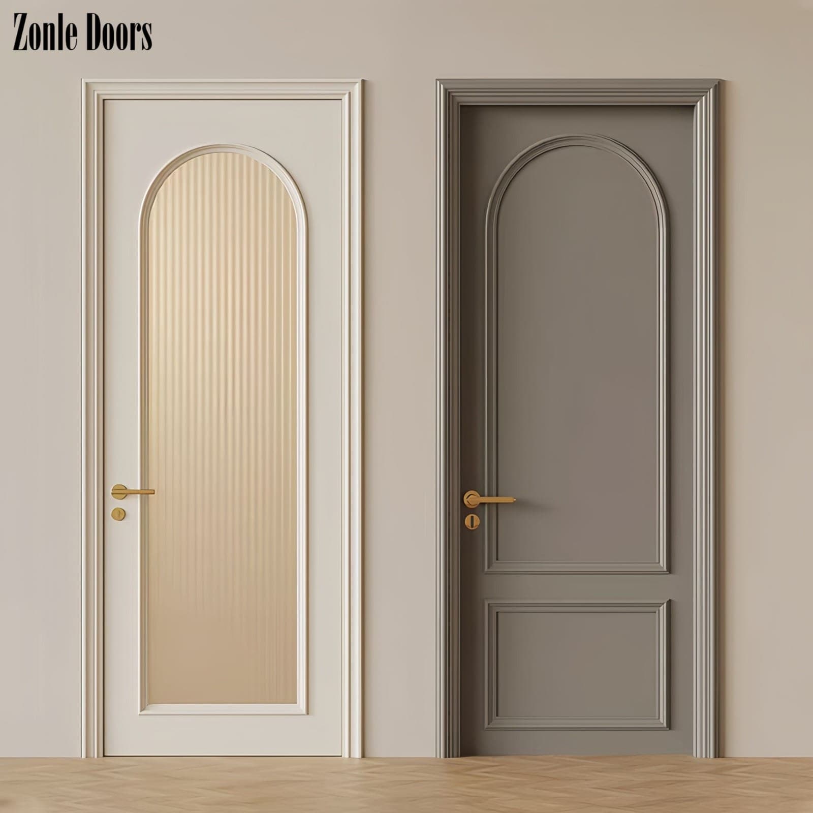 Custom White Primer Moulded Wooden Door Single Door Leaf MDF Modern Design for Apartments and Offices