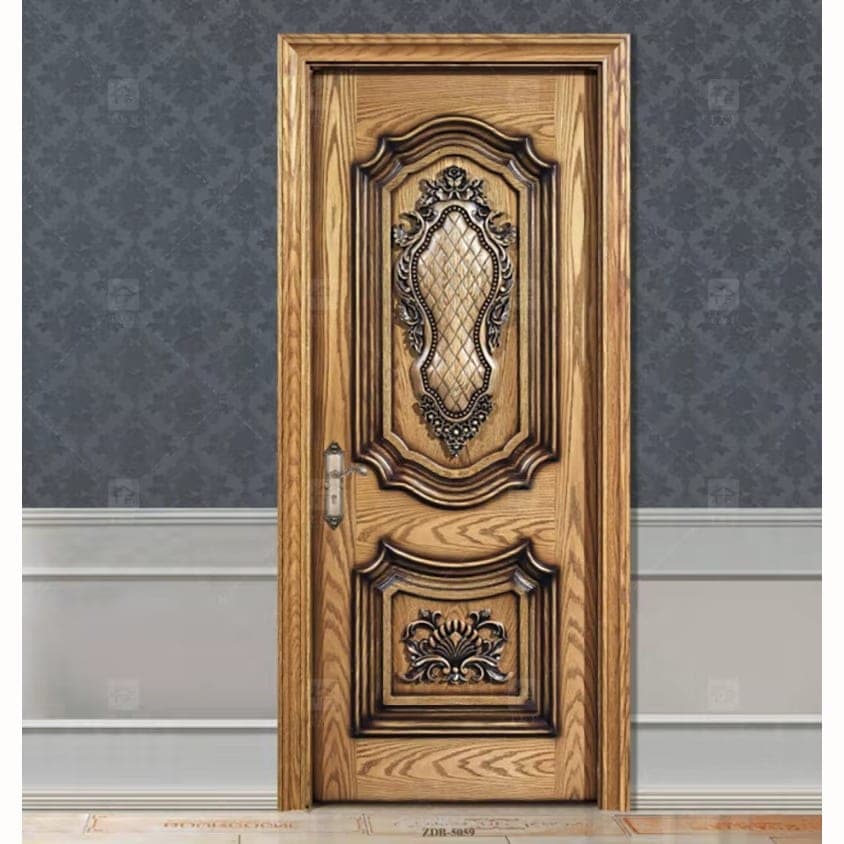 Luxury High Quality Teak Wood Carving Top Head Door Post for Interior Front Door Designs for House Villa Bedroom