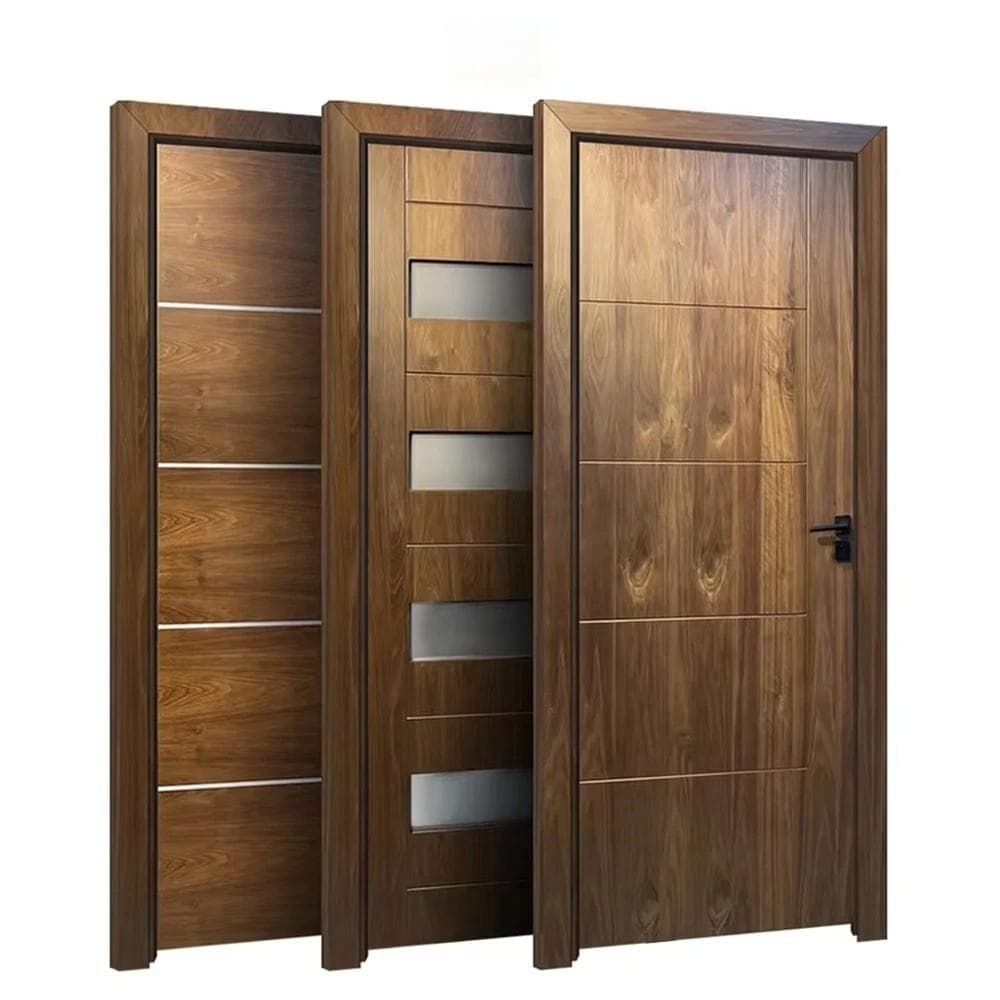 American Black Walnut Solid Wooden Interior Door Modern Design for Bathroom Bedroom Living Room Finished for Houses