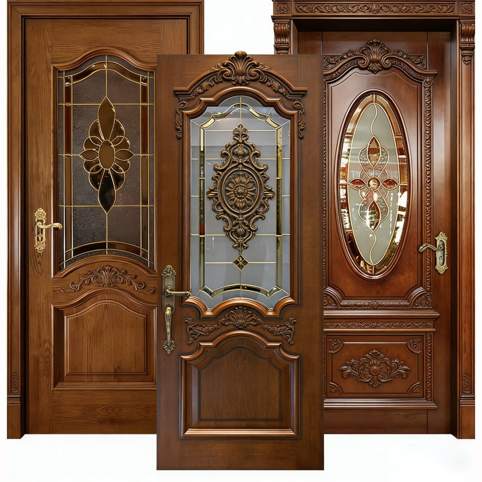 Moisture Resistant High End Contemporary Style Home Interior Solid Wood Doors With Glass Finished